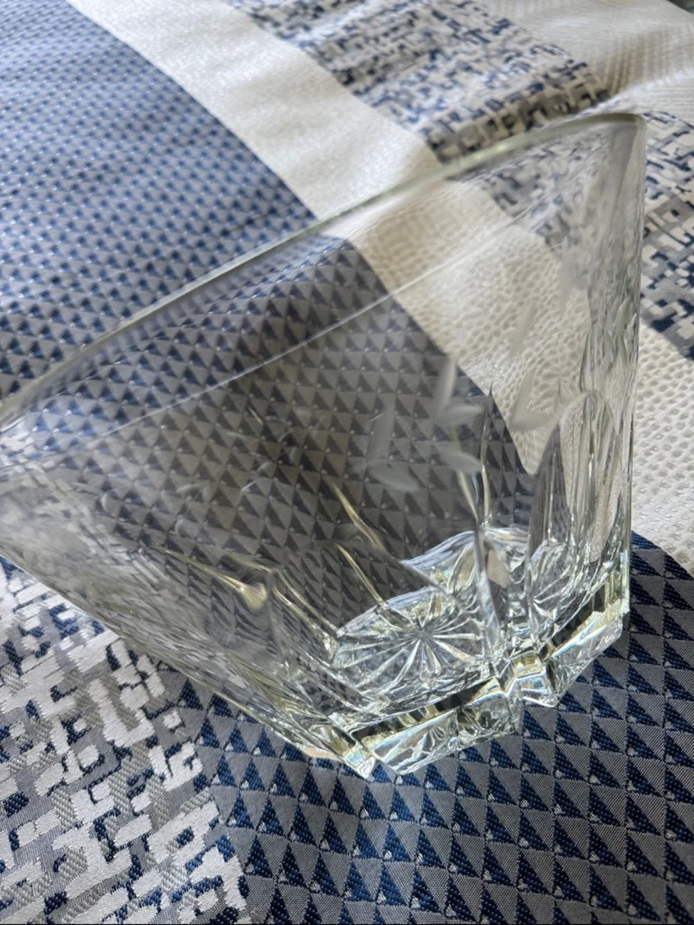 VINTAGE PRINCESS HOUSE HERITAGE LEAD CRYSTAL SALAD SERVING BOWL